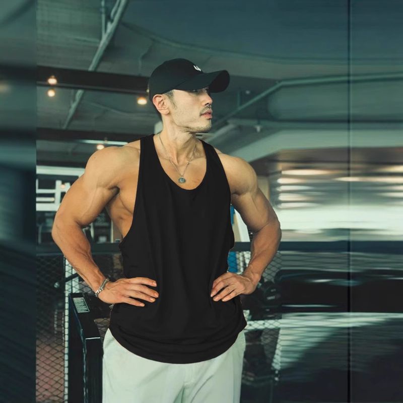 Muscle Trendy Loose Racerback Quick-Dry Running Gym Top Brothers Sports Fitnessbekleidung Trainingsweste für Männer_voghion.com