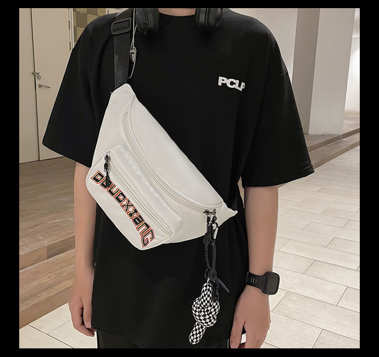 Nuovo marsupio da uomo versione coreana borsa a tracolla casual in nylon a tracolla borsa per il petto sportiva all'aria aperta di grande capacità_voghion.com