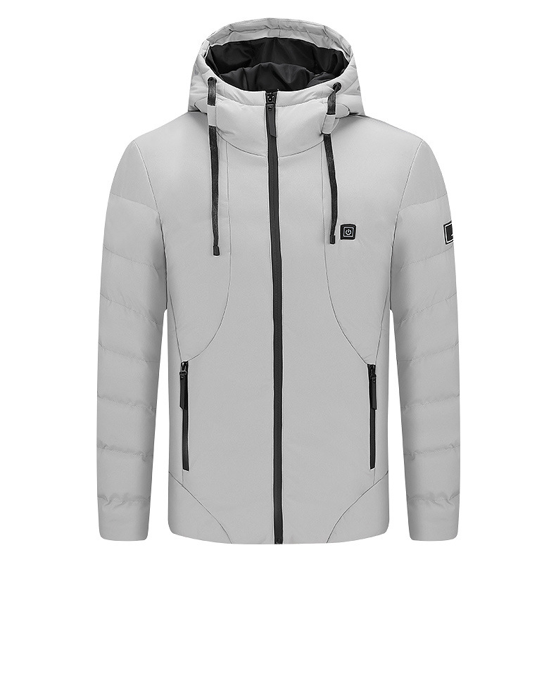 Inverno Uomini e donne Intelligent Five Riscaldamento Riscaldamento Abbigliamento imbottito in cotone Cappotto caldo con cappuccio imbottito in cotone termostatico elettrico_voghion.com