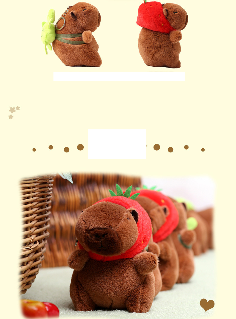 Capybara pendant capy guinea pig plush toy bag pendant doll rag doll capybara capybara doll_voghion.com