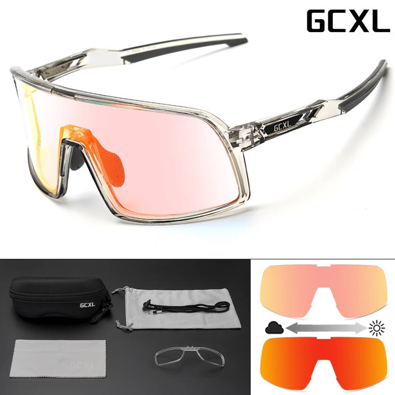 Man UV400 Color Changing Glasses Road Bike Athletic Glasses Glasses Night Riding Protective Glasses with Myopia Frame_voghion.com