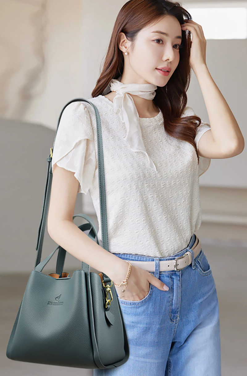 Sacs à main en cuir souple de marque authentique pour femmes, sacs à bandoulière, fourre-tout, sac messager, grande capacité_voghion.com