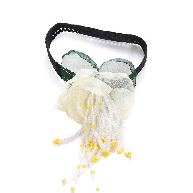 Cavigliere con perline e nappa a forma di fiore in Boemia per le donne, alla moda, in tessuto elastico, per l'estate, per la festa in spiaggia, per i piedi, con ciondolo_voghion.com