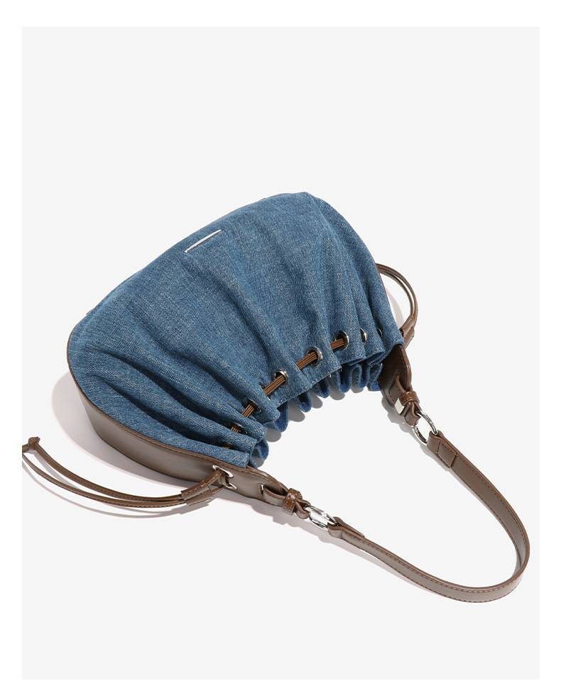 Vintage-Inspired Small Design Drawstring Tote Bag for Women - Crescent Shape Underarm Bag, Versatile Crossbody or Shoulder Backpack_voghion.com