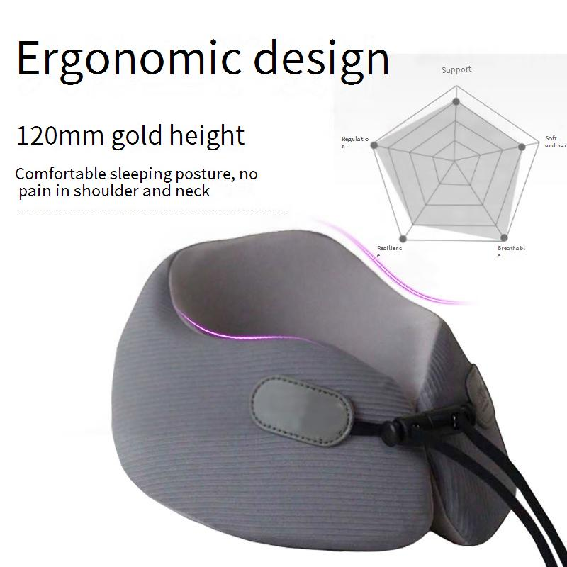 Nackenkissen aus Memory-Schaum, ergonomisches U-förmiges Reisekissen für Büro und Auto, tragbare Nackenstütze, lindert Nackenschmerzen_voghion.com
