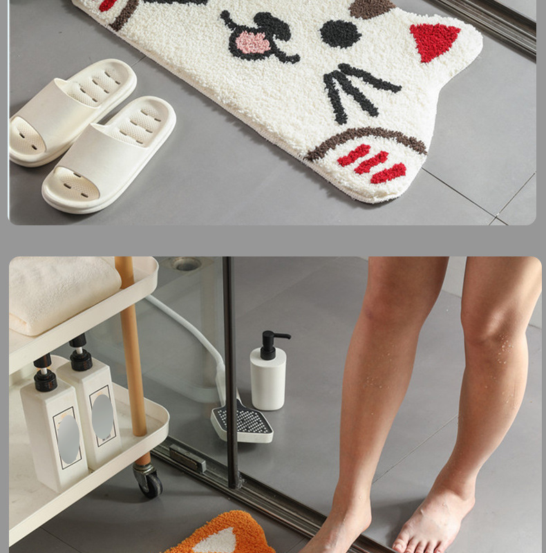 Tappeto da bagno in peluche con motivo a cartoni animati - Tappetino da doccia super assorbente e antiscivolo per bambini, bagno e ingresso_voghion.com