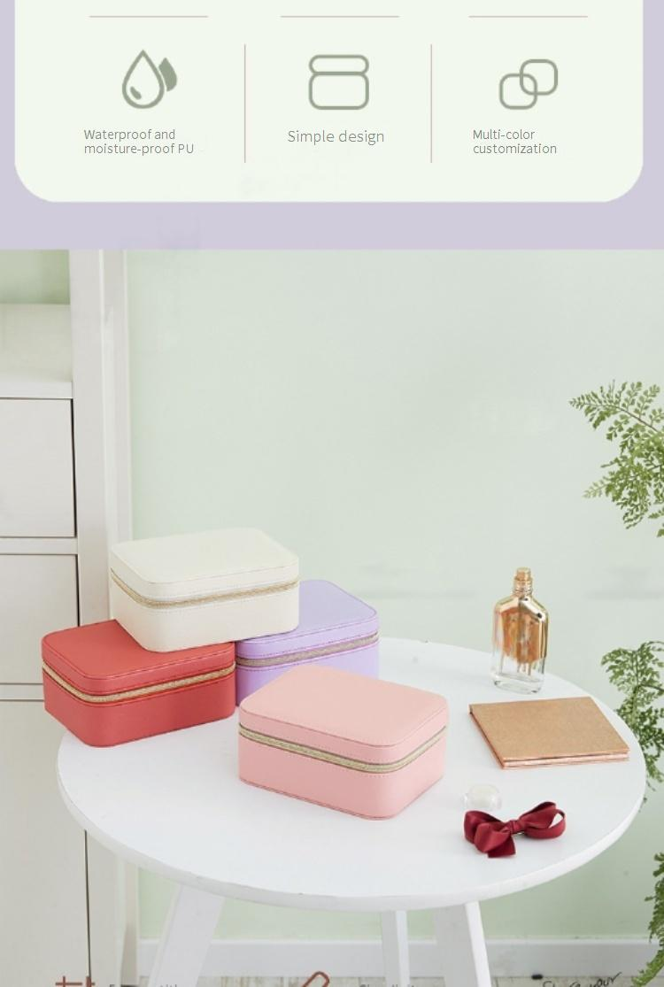 Portable Double-Layer Jewelry Box - Compact Organizer For Necklaces, Earrings & Rings (Minimalist Design, Travel-Friendly)_voghion.com