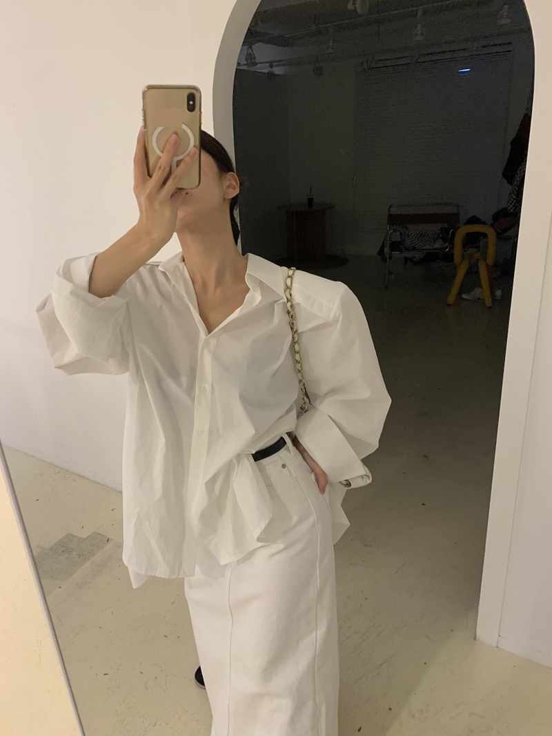 Camicia casual coreana ampia con lacci e design senza schienale, stile retrò, da donna_voghion.com