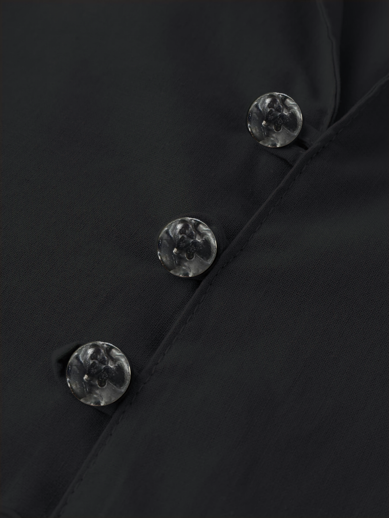 Camicia da uomo in lino di alta qualità - Collo alla coreana dalla vestibilità comoda, camicia traspirante con bottoni per primavera ed estate_voghion.com
