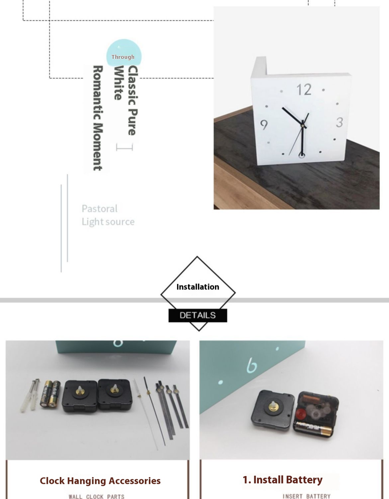 Dual-Face Silent Wall Clock - Modern Metal Corner Clock With Optional Motion-Sensor Light, Battery-Powered, Minimalist Home & Office Decor_voghion.com