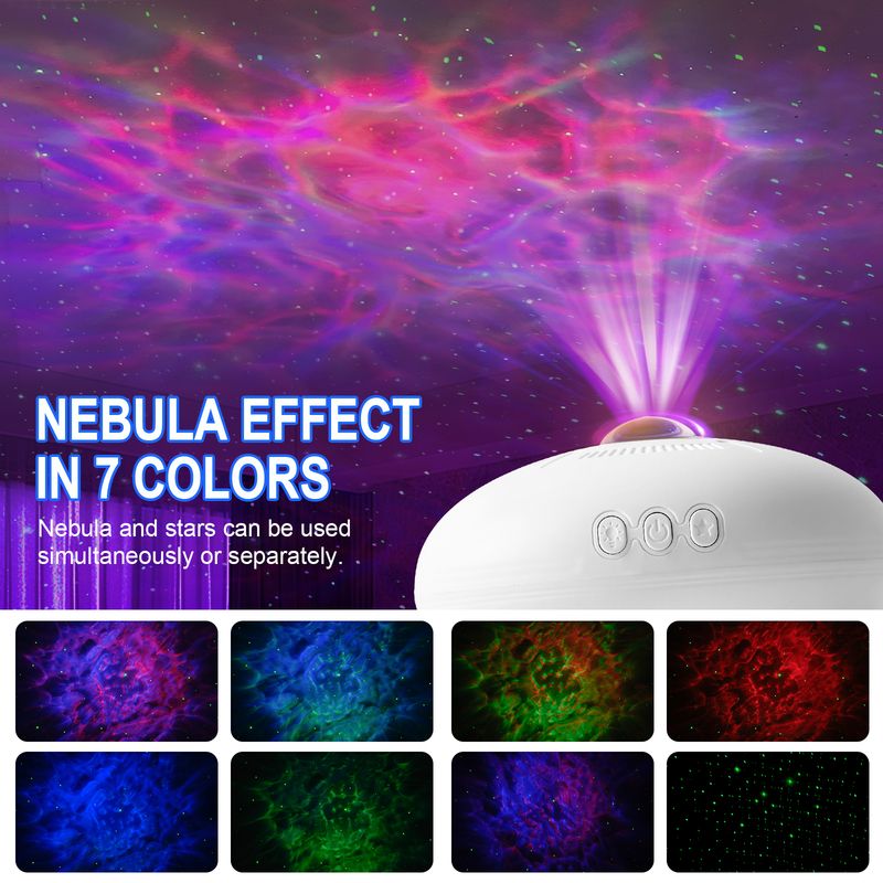 Lámpara proyector de galaxia OVNI, luz nocturna, lámpara LED nebulosa con control remoto, para múltiples habitaciones, regalo perfecto para cumpleaños y Navidad._voghion.com