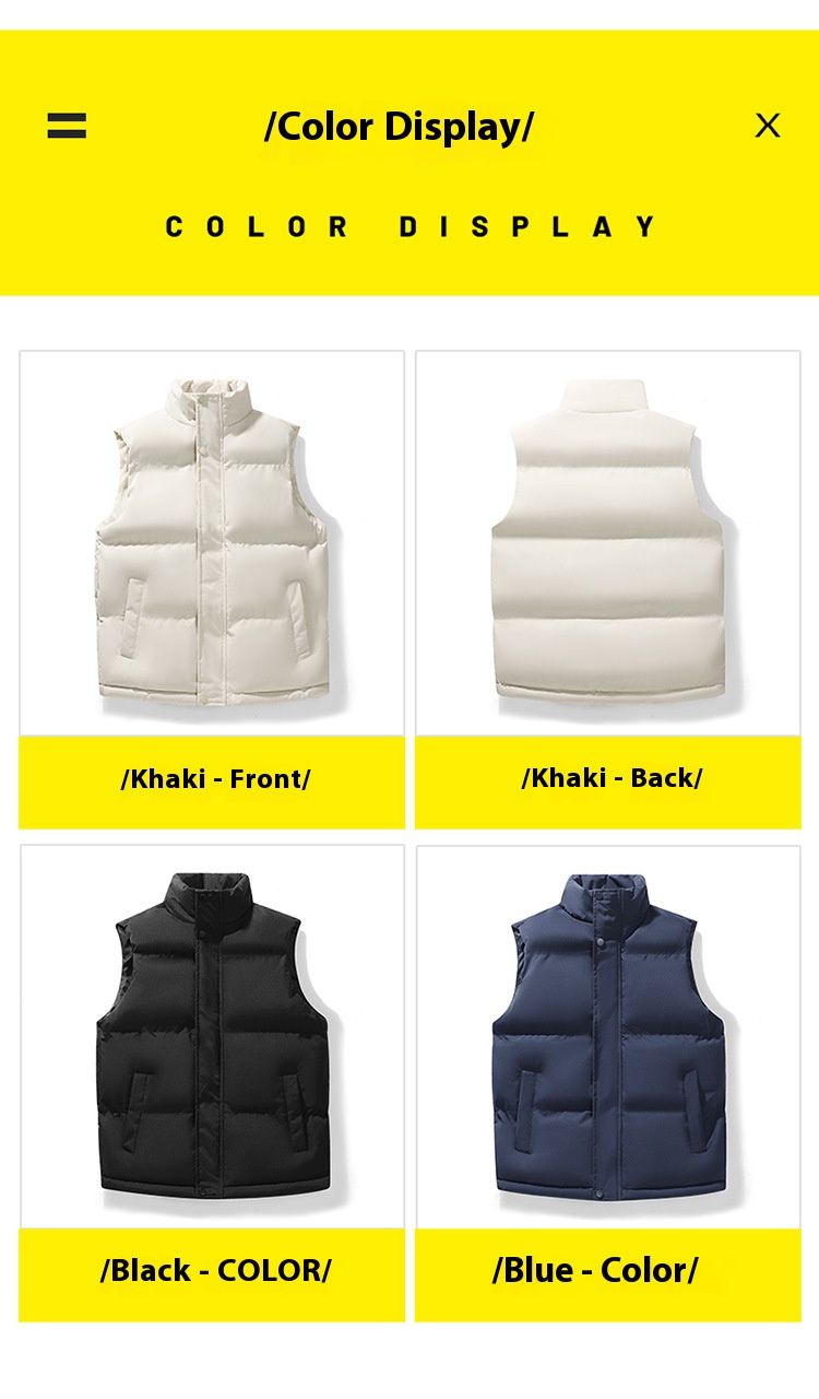 Colete acolchoado leve masculino, jaqueta sem mangas com gola alta e corte slim para o inverno, peça elegante para uso casual e urbano_voghion.com