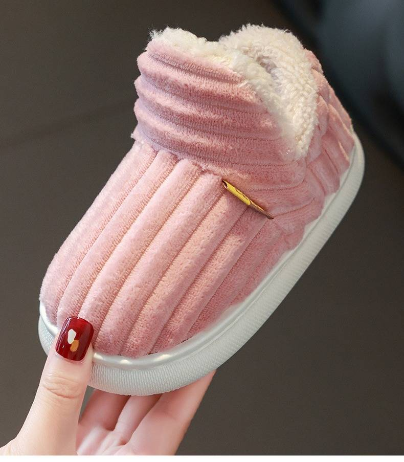 Pantofole invernali per bambini con fodera in pelliccia, suola antiscivolo, comode pantofole da casa per bambini e bambine (diversi colori e taglie)_voghion.com