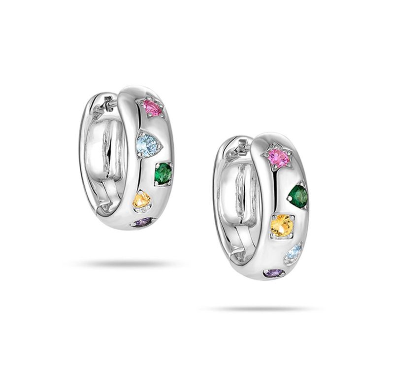 Damenschmuck Retro Fünfzackiger Stern Farbe Zirkonium Ohrringe Leichter Luxus High-End-Design Sinn für Mode Kreis Ohrringe Ohrschmuck_voghion.com