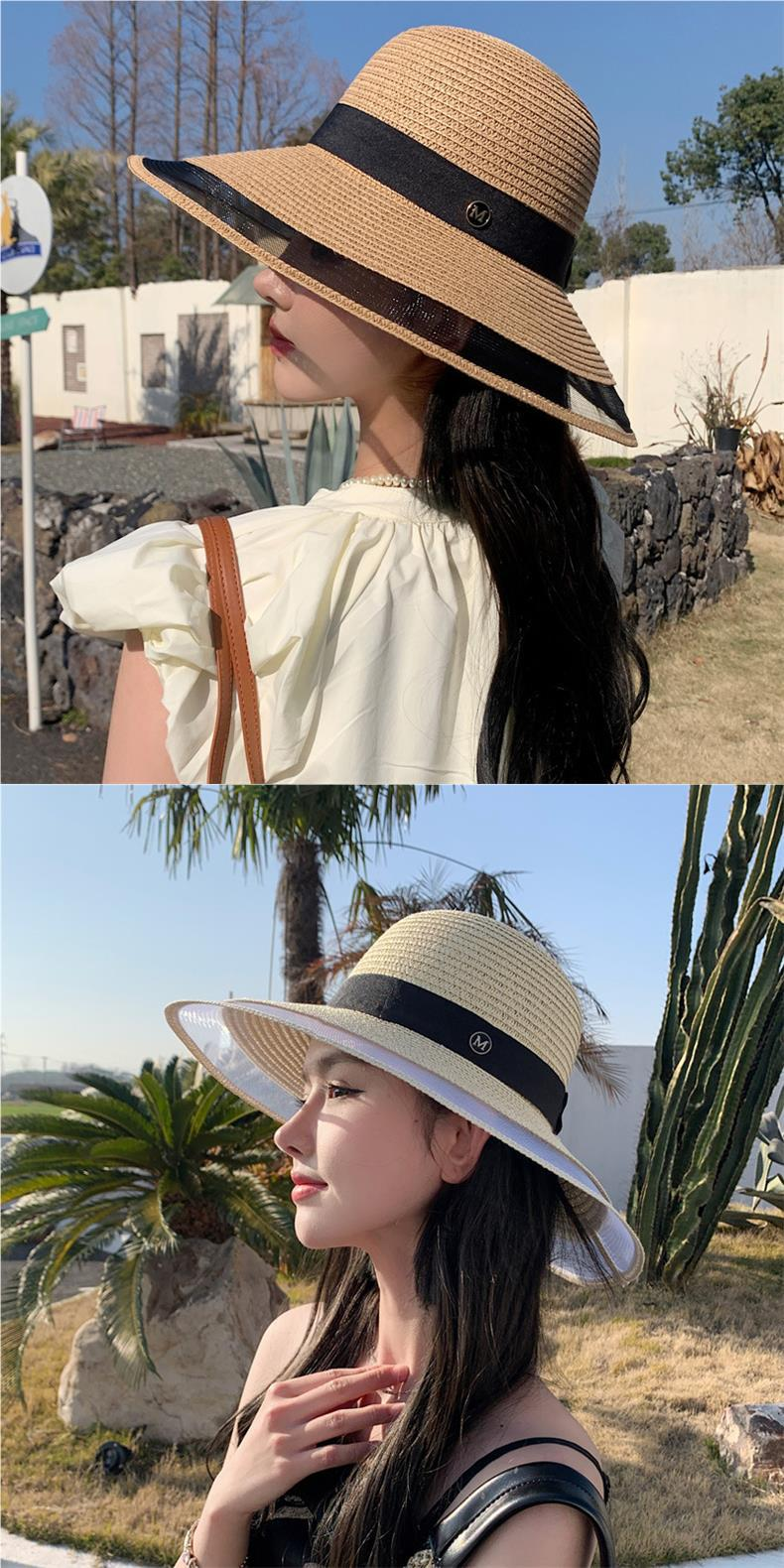 Neuer vielseitiger Sommerhut im westlichen Stil mit neuer Schleife und großem Eaf-Strohhut für Damen, Sonnenschutz und modischer Strandhut_voghion.com
