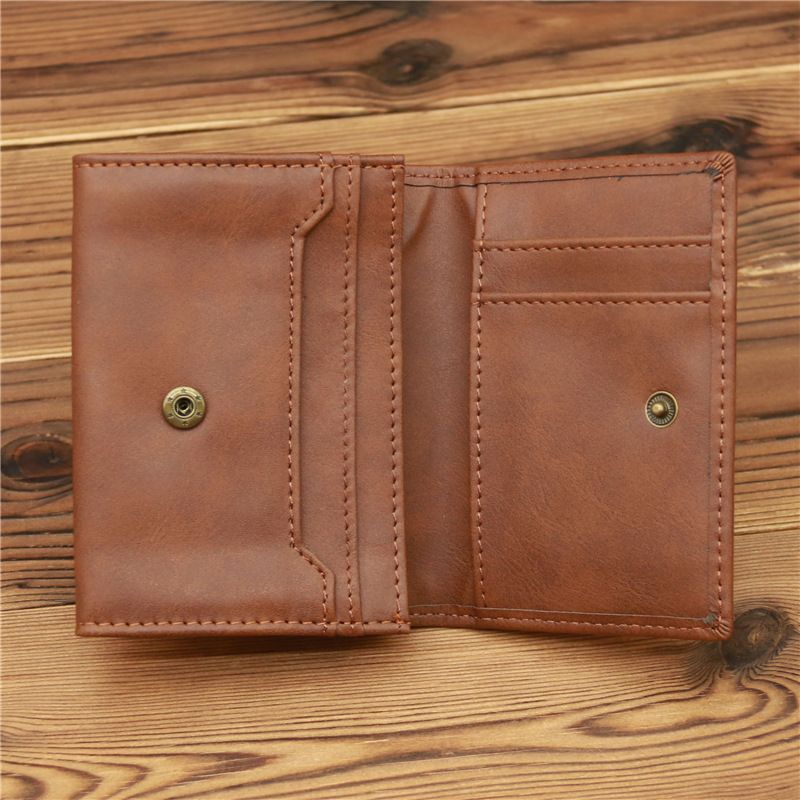 Card Holder Purse Wallets Anti-magnetic Rfid Male And Female Pu Pickup Bag Card Sleeve Button Simple Large Capacity Induction Wallet Commuting_voghion.com