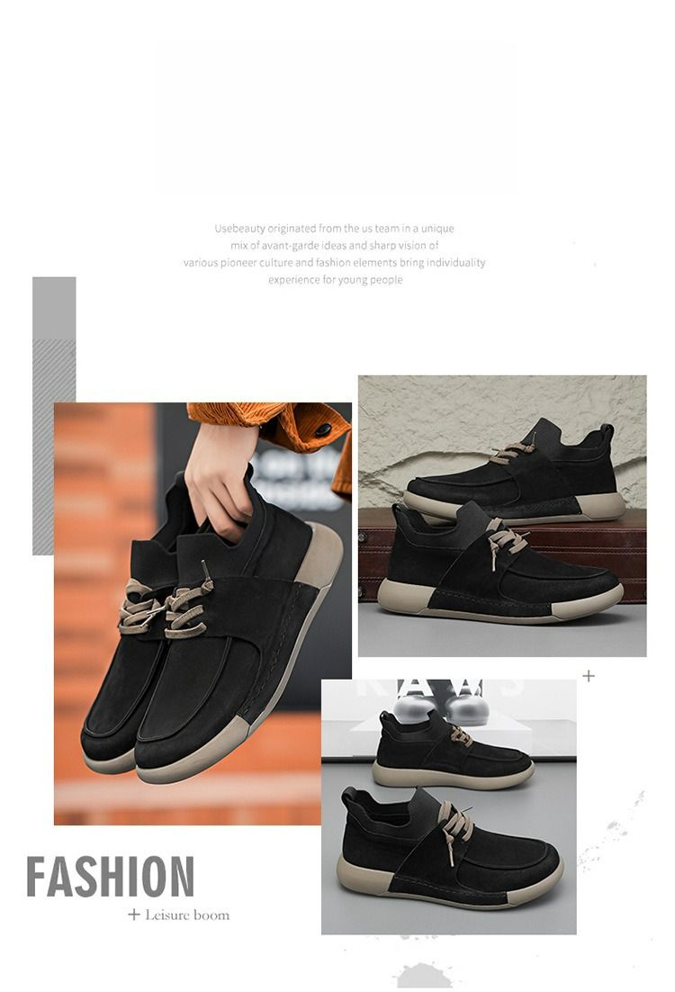 Freizeitschuhe für Herren sind bequem für einen Fuß, mit rundem Kopf und weicher Sohle._voghion.com