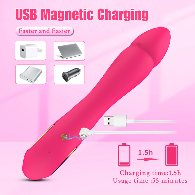 Inel vibrator gonflabil cu încărcare magnetică, vibrații cu 9 frecvențe, stick de masaj gonflabil pentru masturbare și orgasm_voghion.com