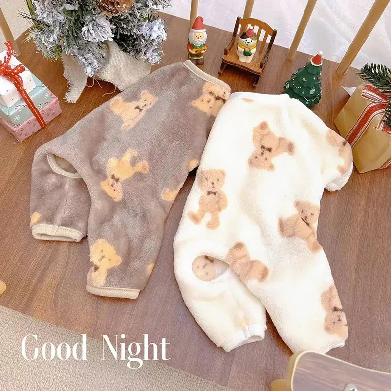 Fleece Bear Jumpsuit For Dogs And Cats By PawParty Store_voghion.com