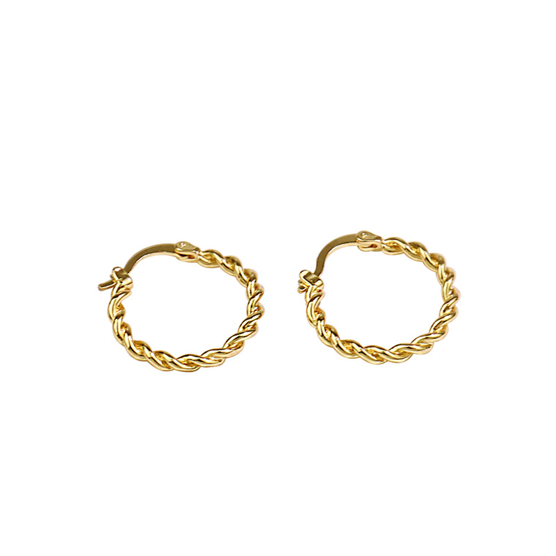 Sterling VENUS Sier intrecciato twist orecchini a cerchio rotondi per le donne gioielli di fidanzamento di moda da sposa 2023 Nuovo_voghion.com