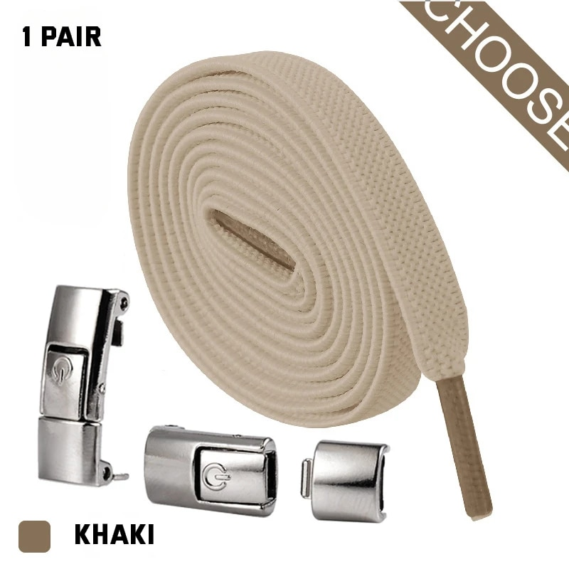 Nuovi Lacci Press Lock senza lacci Lacci elastici Sneaker 8MM Lacci piatti allargati senza lacci Lacci per scarpe per bambini per adulti per_voghion.com