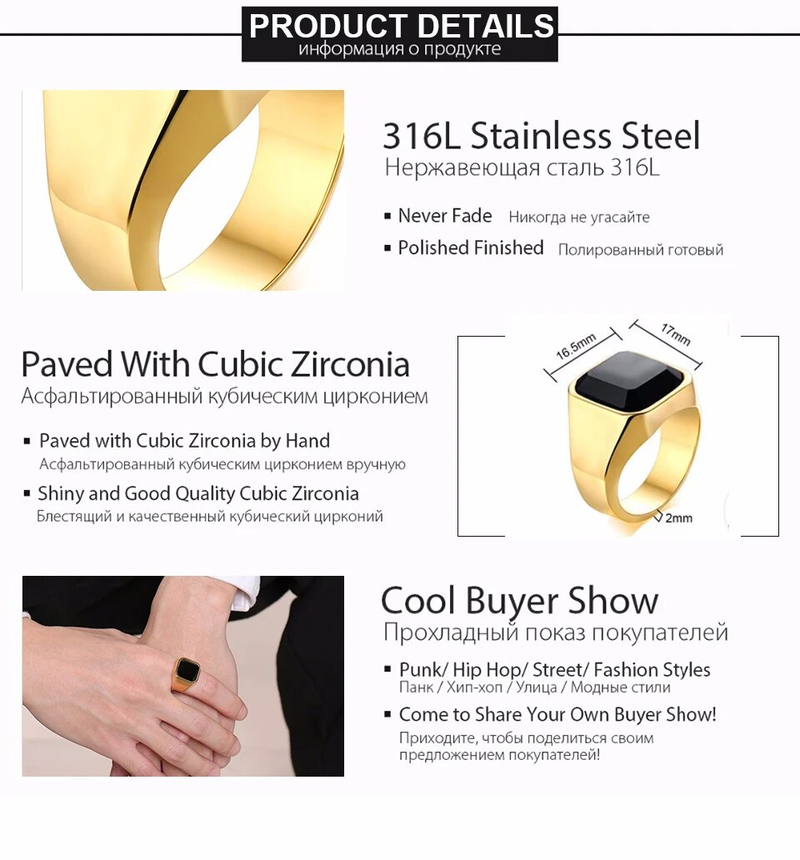 Hot sales Men Tiger's Eye Signet Rings,Waterproof Stainless Steel Wedding Bands Gift_voghion.com