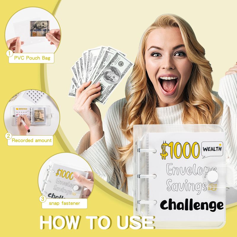 Refillable Notebooks New Mini Binder Savings Challenge Saving Money Saving Challenge Loose Leaf Book_voghion.com