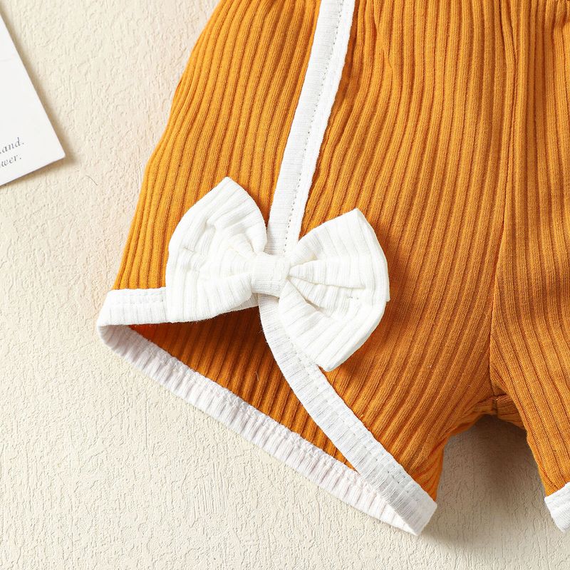 Kids' Clothing Baby Girl's T Shirt And Ribbed Cotton Shorts_voghion.com