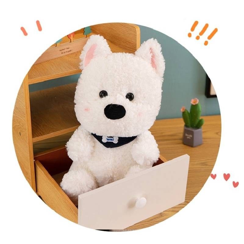 Schal Hund Weiß Entzückendes Plüschtier Weiches Stofftier für Geschenke Anlässe Und_voghion.com