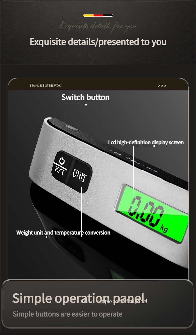 Bilancia elettronica portatile da viaggio per uso domestico, borsa da viaggio portatile da 50 kg, con sospensione a molla_voghion.com