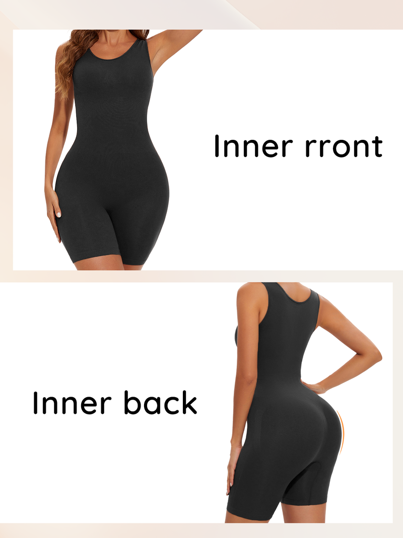 POKARLA Sexy Bodysuits Full Coverage Shapewear Oberschenkel-Figurformer Body mit breiten Schultern Figurformender Jumpsuit Nahtlose Shapewear Schlankmachend_voghion.com