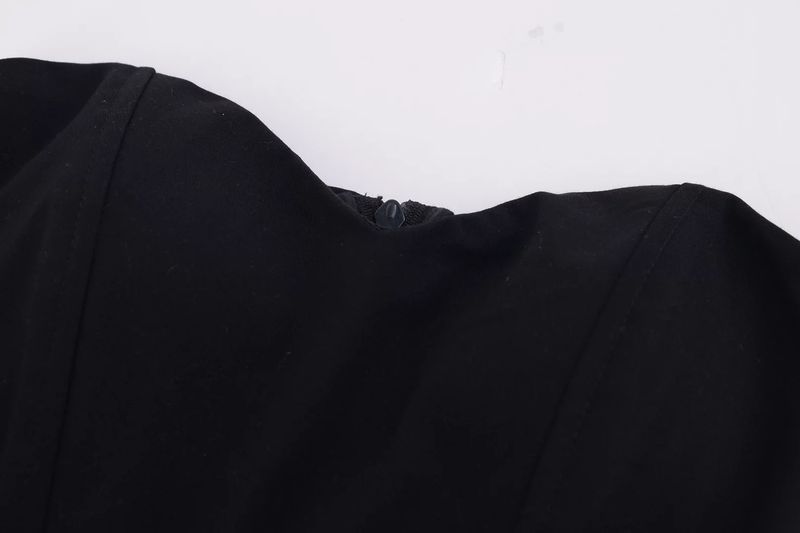 Women's Spice Girl three-dimensional cut thin fish bone sexy corset with chest wrap chest slimming bare shoulder bottom top_voghion.com