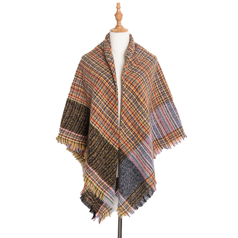 Γυναικεία Κασκόλ νέου στυλ αγκάθι λεπτό καρό μεγάλο τετράγωνο κασκόλ γυναικεία κουβέρτα ροζ κασκόλ παχύ κασκόλ σάλι_voghion.com