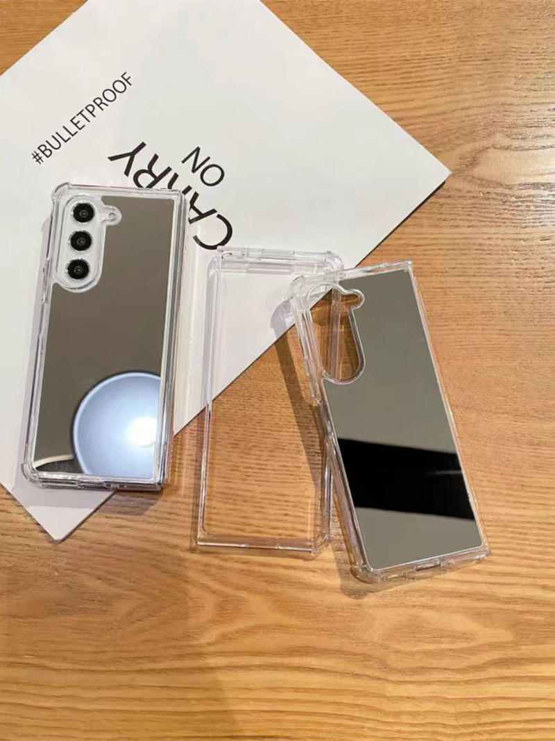 For Samsung Galaxy Z Fold 3 4 5 Mirror Anti Drop TPU PC Phone Case Cover_voghion.com