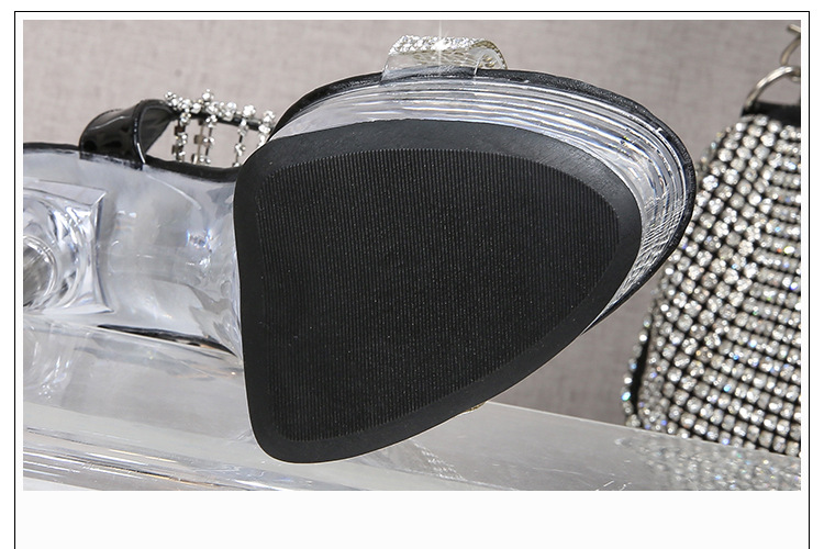 13-15CM Platform Stiletto Heels - Sexy Black Runway High Heel Sandals For Models & Brides_voghion.com