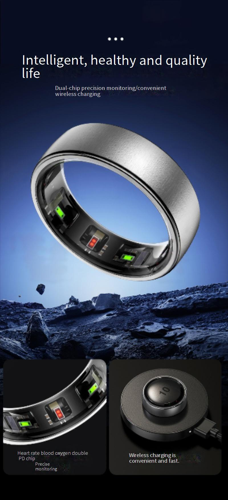 Ringe R10 Drahtlose Lade Schießen Ring Geste Video Musik Gesundheit Herz Rate Blut Sauerstoff Smart Ring_voghion.com