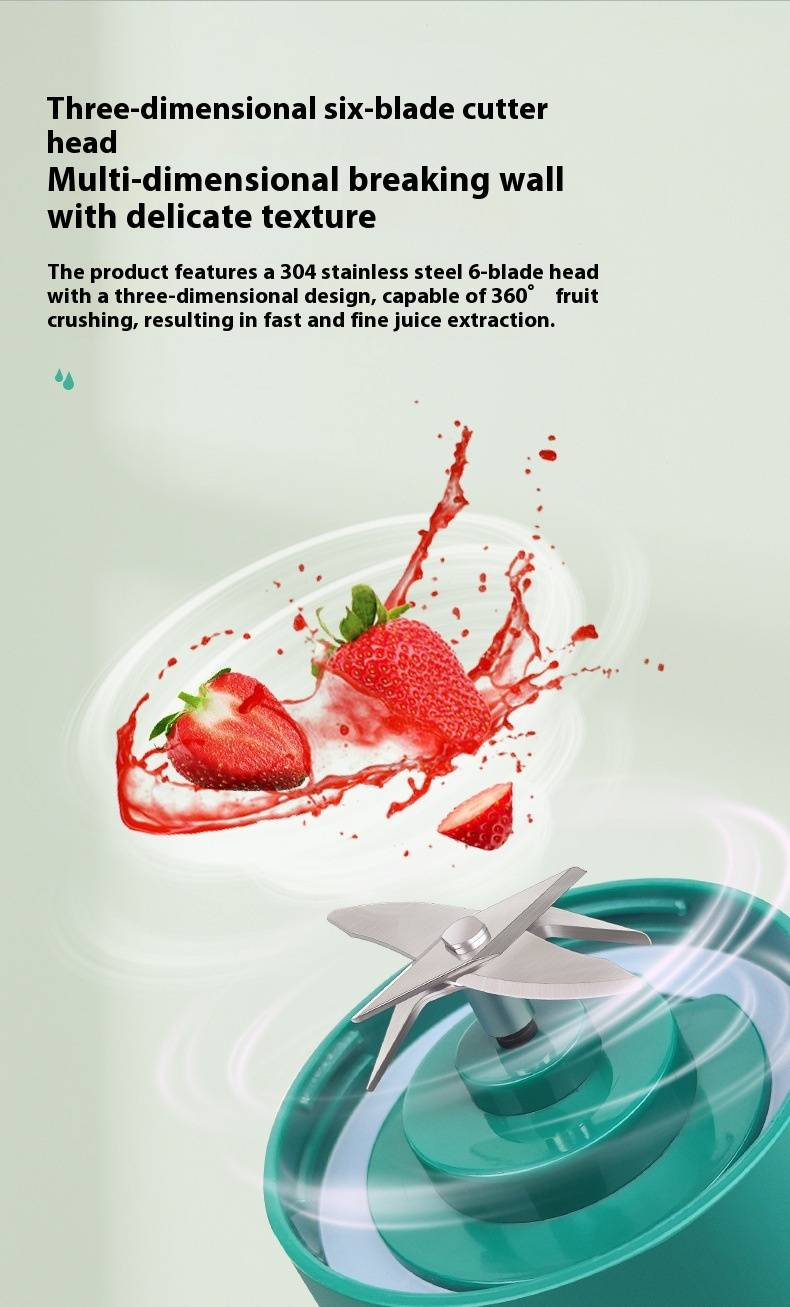 Frullatore elettrico portatile - Mini frullatore per uso domestico, ricaricabile tramite USB e frullatore multifunzionale_voghion.com