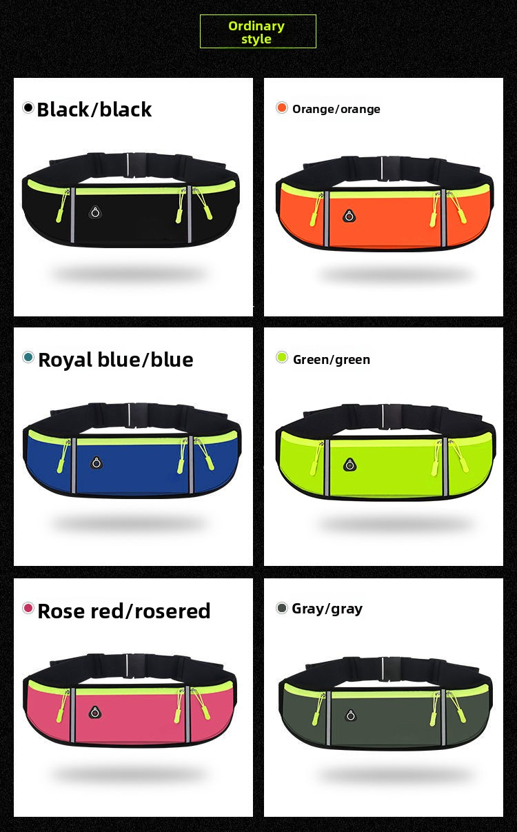 Minimalist 3-Pocket Waist Pack – Lightweight & Breathable Nylon Belt Bag For Running, Hiking & Travel (Waterproof, Unisex, Multiple Colors)_voghion.com