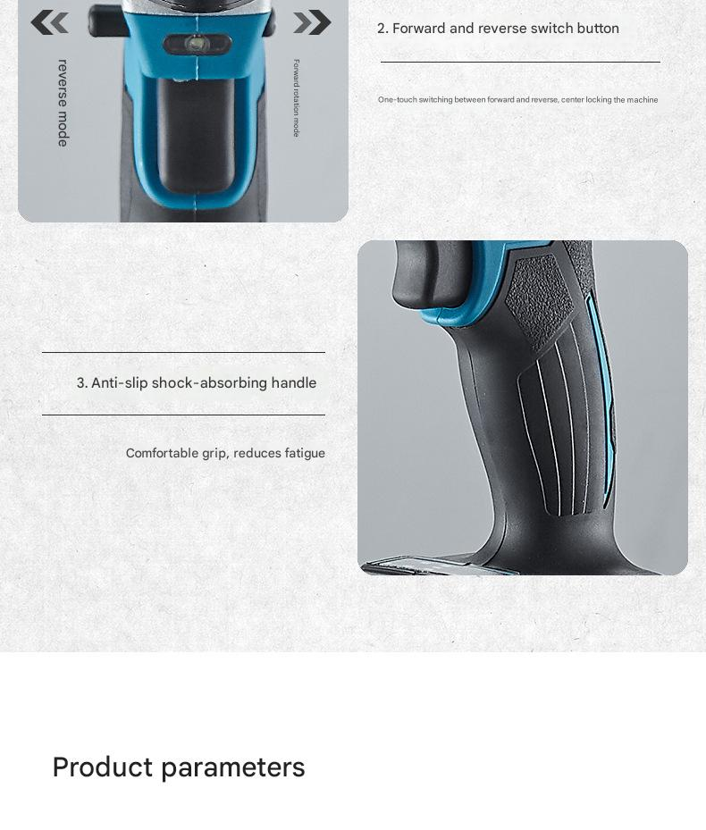 DaVKing Brushless 13mm Cordless Drill High Power Cordless Lithium Drill Three Function Lithium Battery Impact Drill Screwdriver_voghion.com