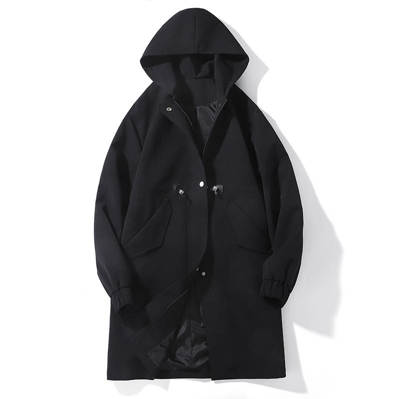 Parka invernale da uomo con fodera in pile – Cappotto lungo con cappuccio di ispirazione britannica e chiusura con cerniera (misto poliestere, vestibilità oversize, pesante)_voghion.com