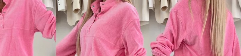 "Button-Down Collar Pullover & Elastic Waist Pants Set - Breathable Poly-Spandex, Unisex Minimalist Outfit (2 Colors)"_voghion.com