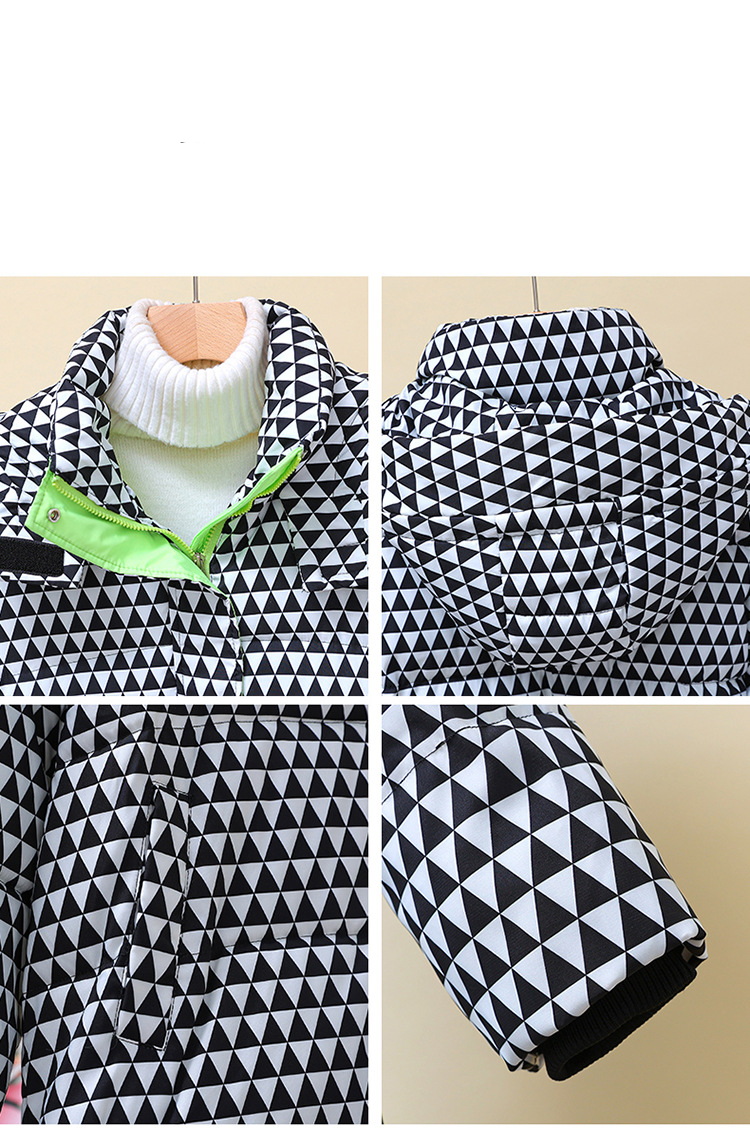 Women's Long Plaid Puffer Coat With Hood, Thickened Knee-Length Quilted Down Jacket For Winter, Oversized Casual Parka_voghion.com