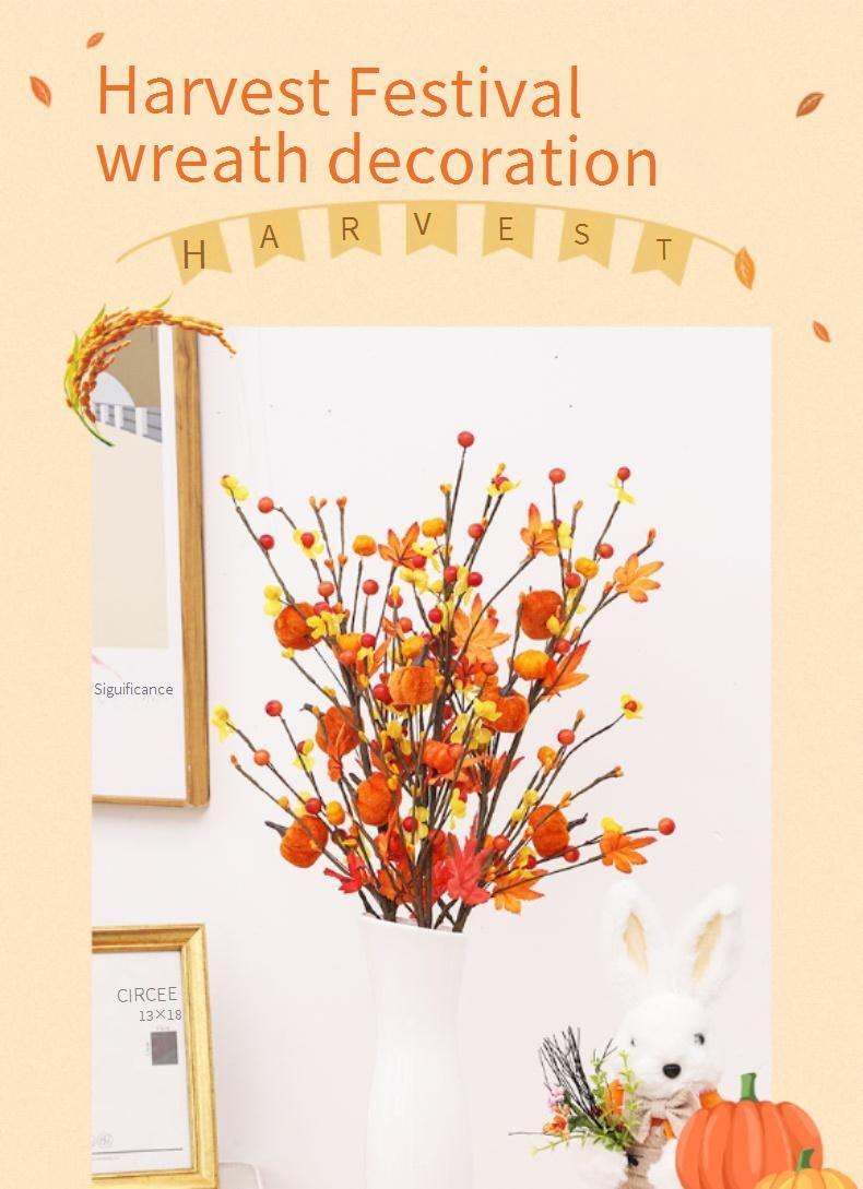 Halloween Decorations Autumn Maple Leaf Pumpkin Cuttings Bouquet Bunch Ghost Festival Home Party Decorations_voghion.com