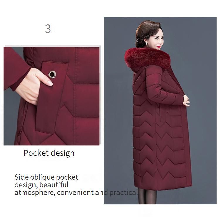 Wintermantel in Übergröße, lange Thermojacke mit abnehmbarem Kunstpelzkragen und Kapuze, warmer Trenchcoat für reife Damen_voghion.com