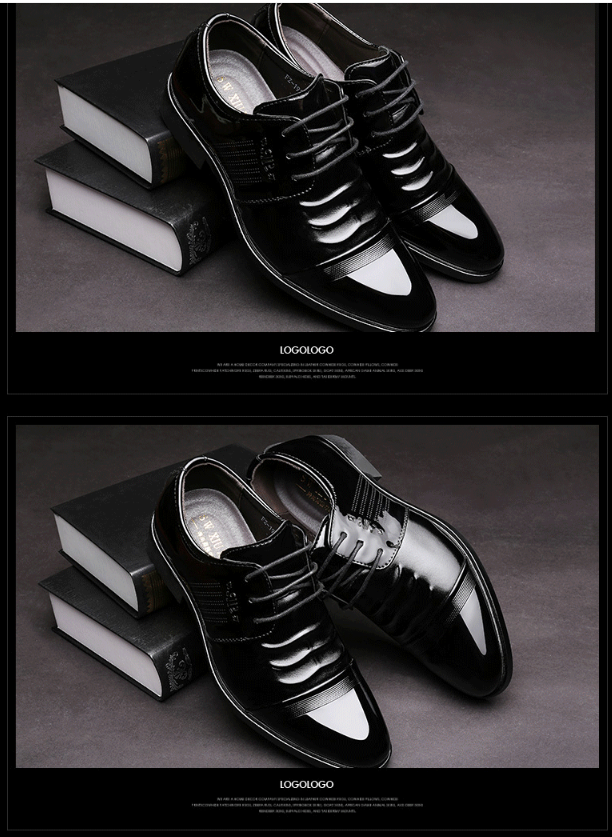 Men's Business Casual Leather Shoes - Pointed Toe Low-Cut Dress Shoes With Lightweight Rubber Sole For Office & Daily Wear (Black/Brown)_voghion.com