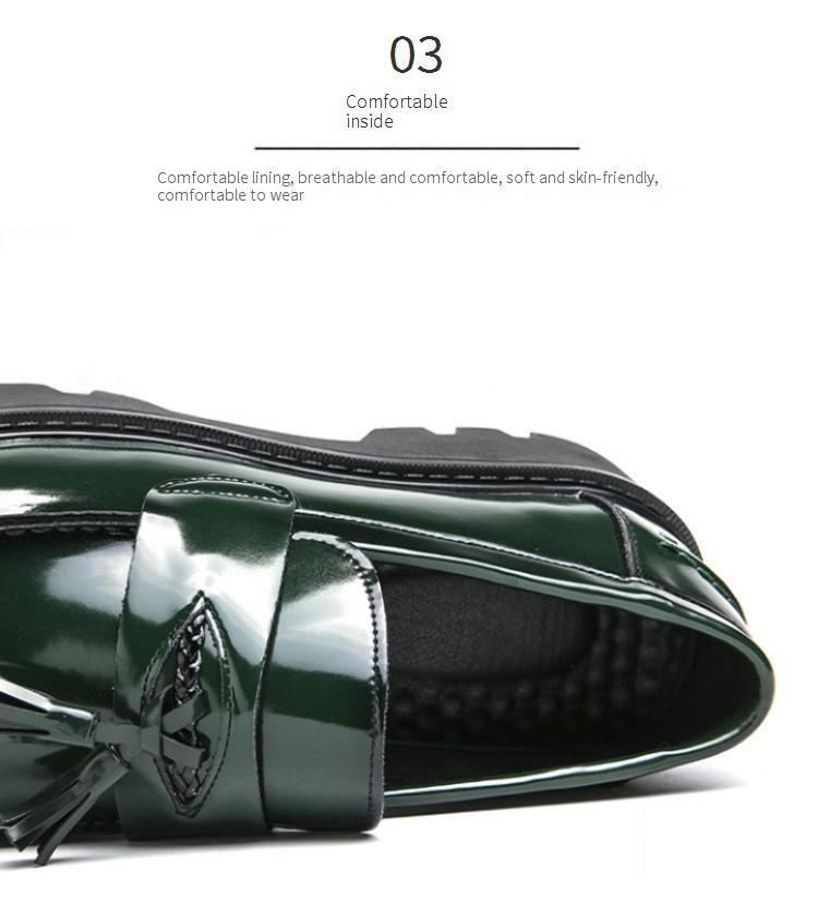 Men's Classic Brogue Loafers - Slip-On Business Casual Shoes With Thick Sole For Summer, Round Toe, PU Leather Upper, Rubber Sole, Low-Cut Comfortable_voghion.com