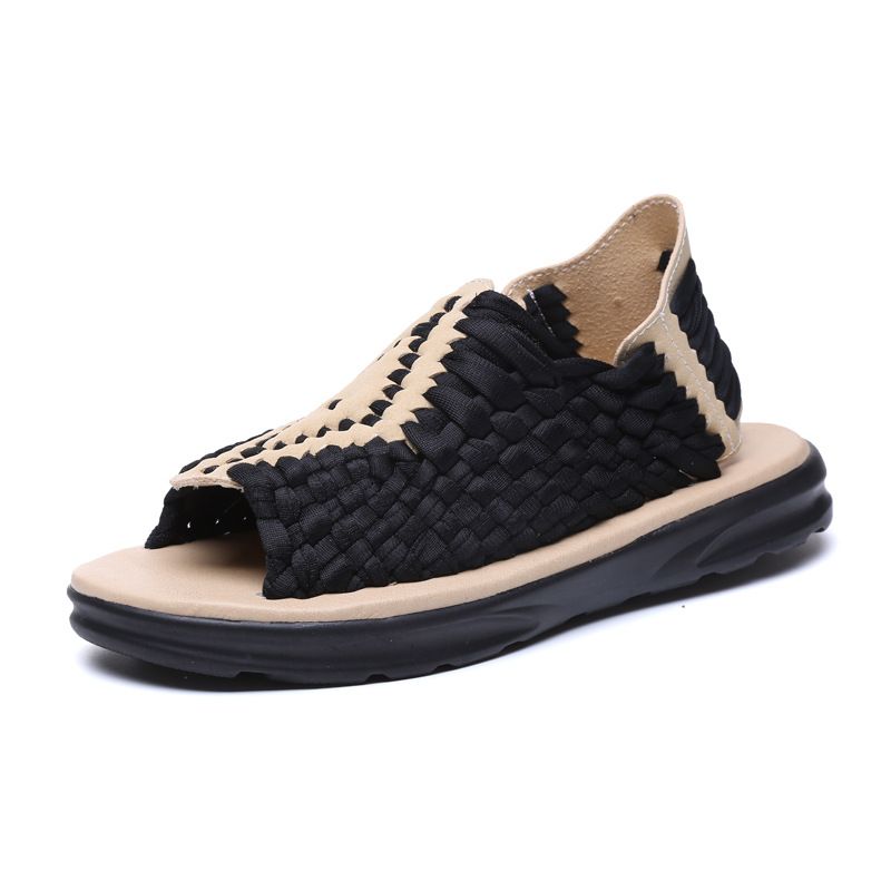 2025 Neue gestrickte Sommersandalen für Herren, trendige, lässige Strandschuhe mit dicker Sohle_voghion.com