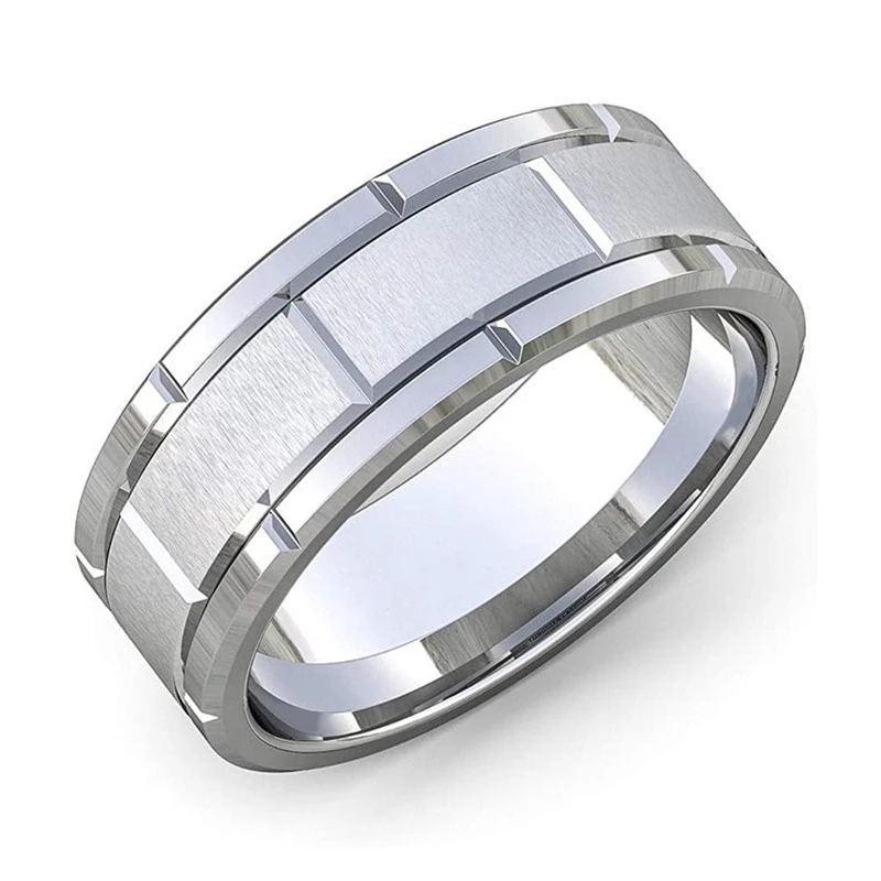 Nuovi arrivi Moda Acciaio inossidabile Semplice Matrimonio Fidanzamento Uomo Anelli Regalo di Natale Accessori_voghion.com