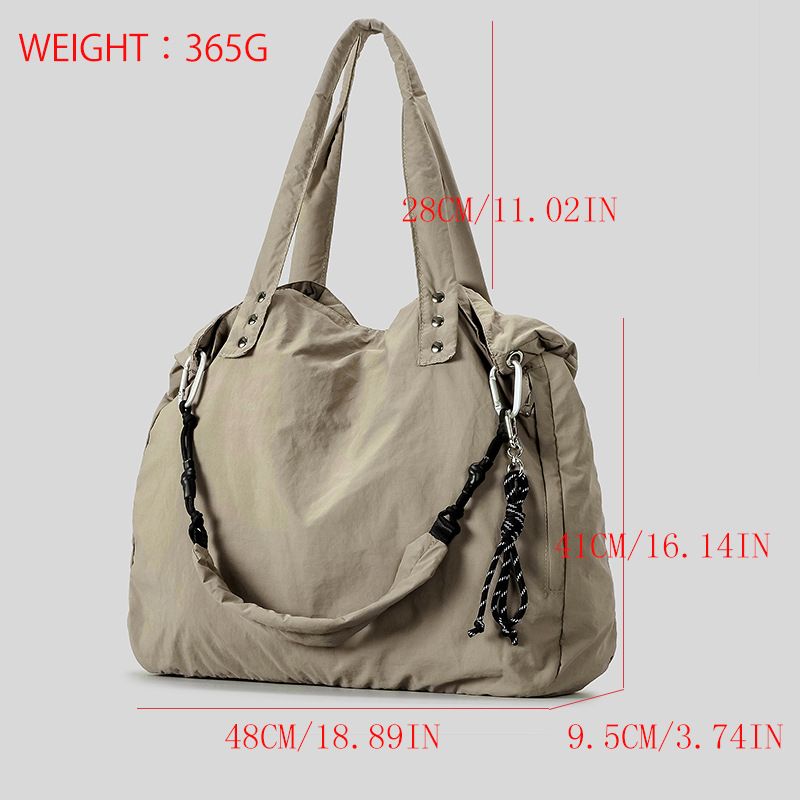 Leichte große Kapazität Lazy Fashion Nylon Umhängetasche Einfarbig Freizeit Damentasche 2025 Herbst und Winter Neue Mode Vielseitig_voghion.com