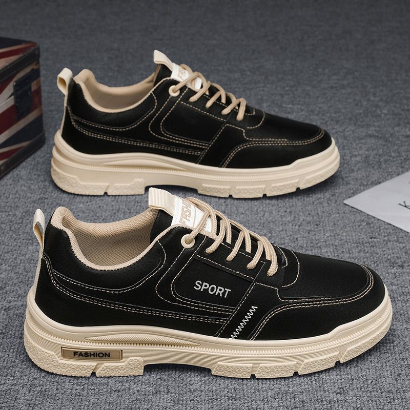 Men's Autumn Breathable 2025 New Trend Versatile Casual Board Shoes Men's Low Cut Workwear Leather Martin Boots_voghion.com